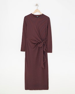 Long Sleeve Tie Waist Maxi Dress