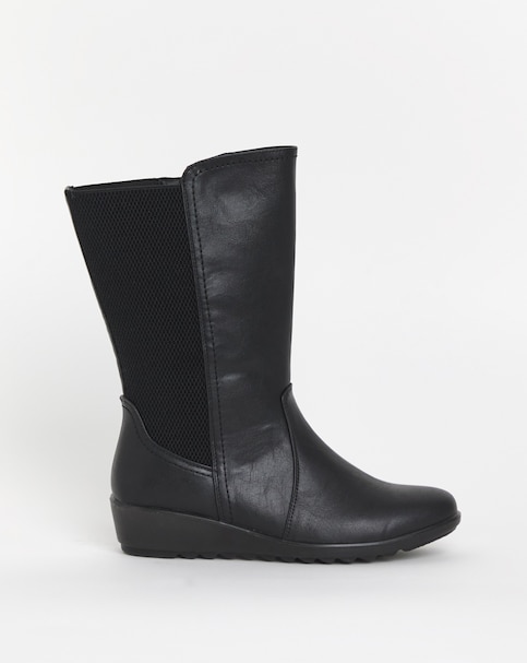 Cushion Walk Elastic Detail Mid Boot EEE Fit