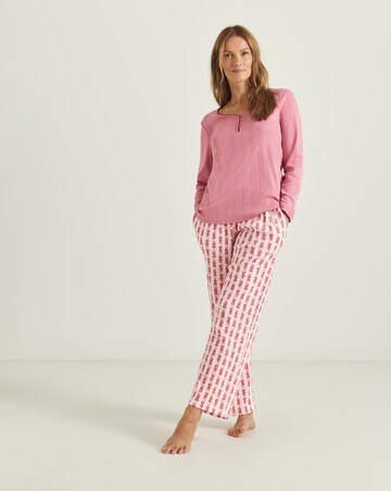 Pretty Secrets Henley Top Heart Pointelle Pyjama Set