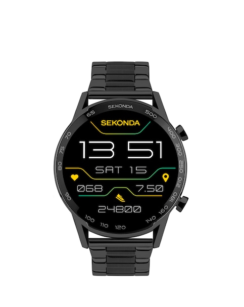Sekonda Active Plus Smart Watch - Black Alloy Case & Stainless Steel Bracelet