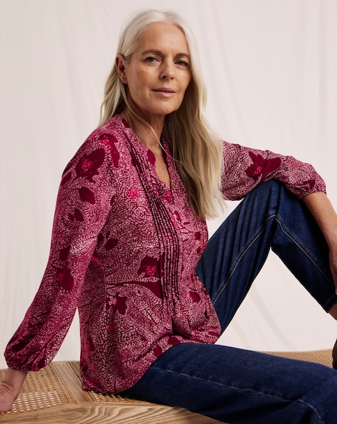 Julipa Pintuck Printed Top