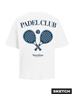 Jack & Jones Padel Club Back Graphic T-Shirt - White