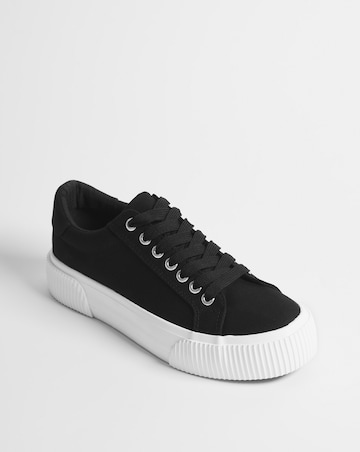 Sicilly Canvas Trainers Chunky Ribbed Sole Wide Fit