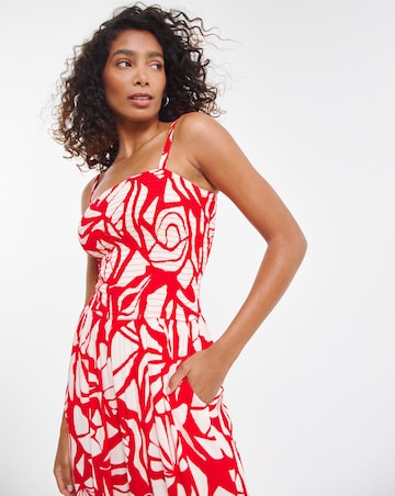 Shirred Bandeau Beach Jumpsuit