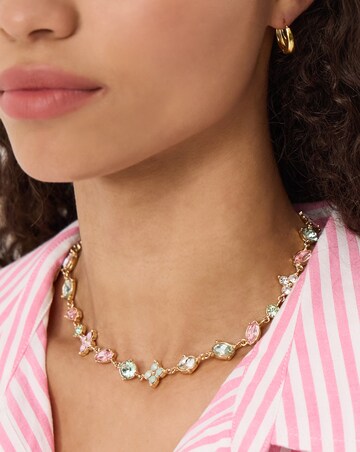 Accessorize Gemstone Flower Chain Necklace