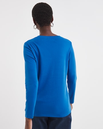 Cobalt Blue Crew Neck Long Sleeve T-Shirt