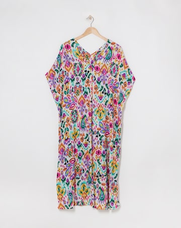 Crinkle Kaftan Overhead Midi Dress