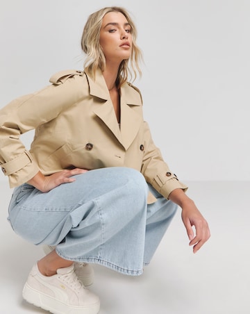Simply Be Camel Cropped Trench