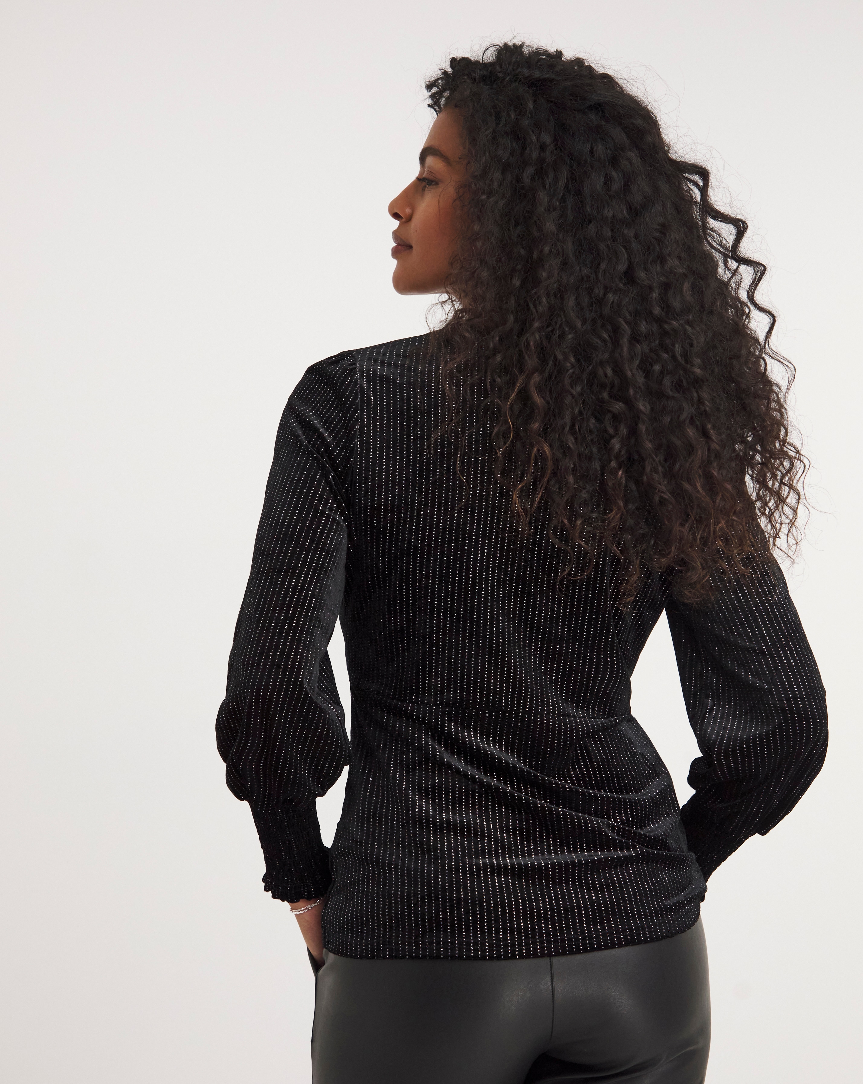 Lurex Stripe Wrap Top | Ambrose Wilson