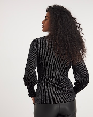 Lurex Stripe Wrap Top