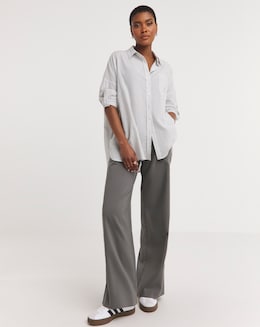 Washed Stripe Cotton Mix Long Sleeved Shirt