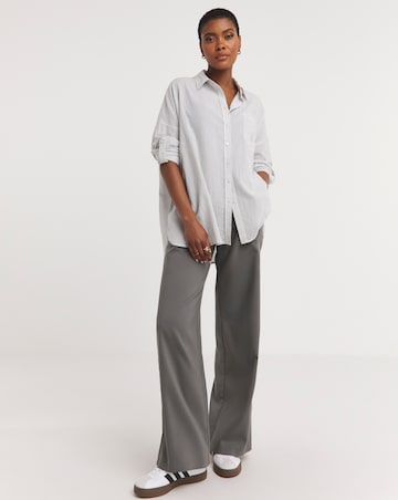 Washed Stripe Cotton Mix Long Sleeved Shirt