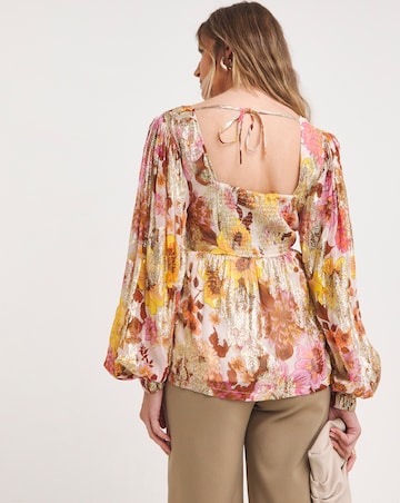 Jo by Joanna Hope Printed Balloon Sleeve Blouse