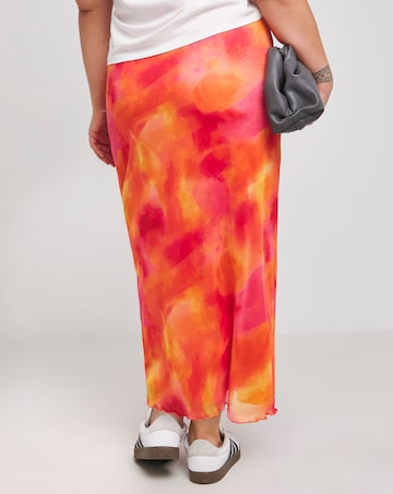 Simply Be Pink Tie Dye Midaxi Skirt
