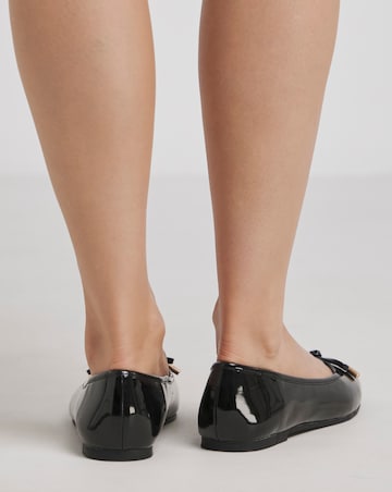 Evar Square Toe Ballerina Shoes - Wide Fit (E)