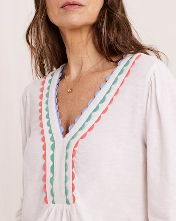 Julipa Cotton Embroidered Jersey Blouse