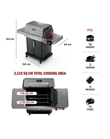 Ninja FlexFlame Outdoor Cooking System Barbecue PG301UK Black/ Silver