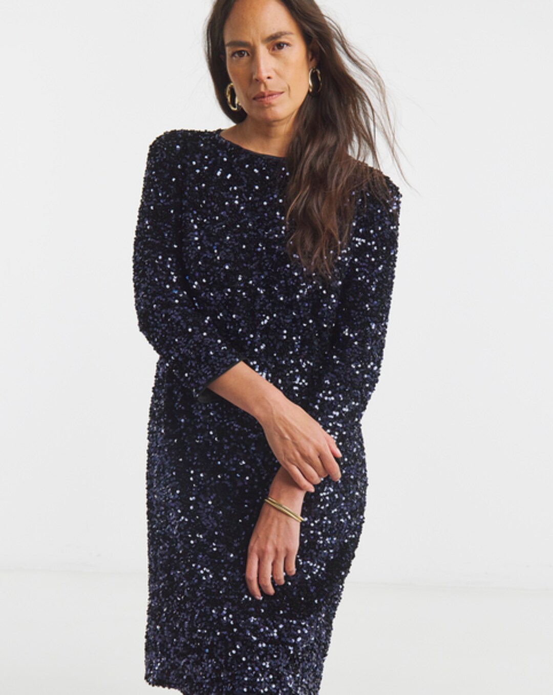 evening shift dresses with sleeves It Goes On Black Shift Dress