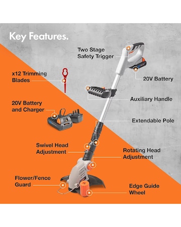 VonHaus - 20V Max Cordless Grass Trimmer