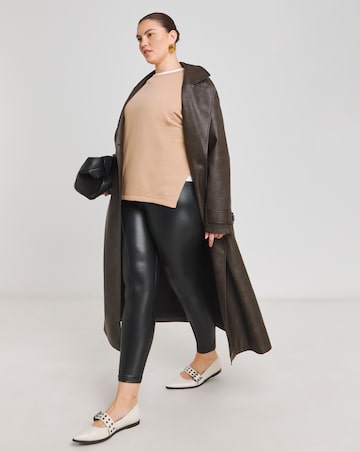 Latte Piping Detail Side Split Sweatshirt