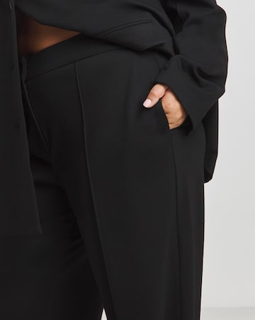 Simply Be Black Premium Ponte Wide Leg Tailored Trousers