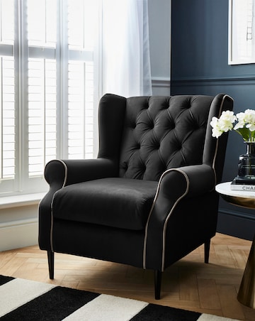 Joanna Hope Marbella Velvet Button Back Accent Chair