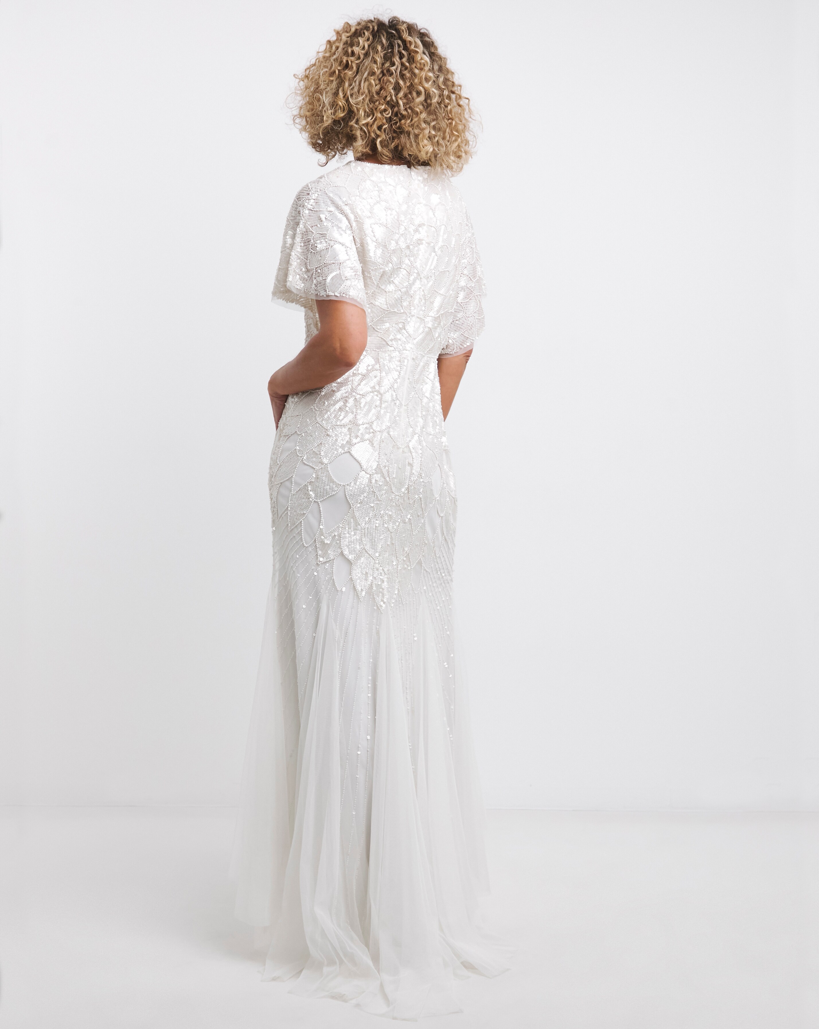 chinese dress ladies Joanna Hope Sequin Embellished Blouson Dress  White Chocolate Couture