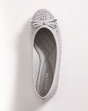 Charlize Embellished Ballerina Shoes - Wide Fit (E)