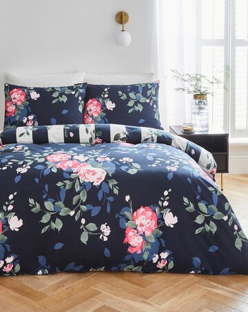 Joanna Hope Ascott Floral Stripe Reversible Duvet Cover Set