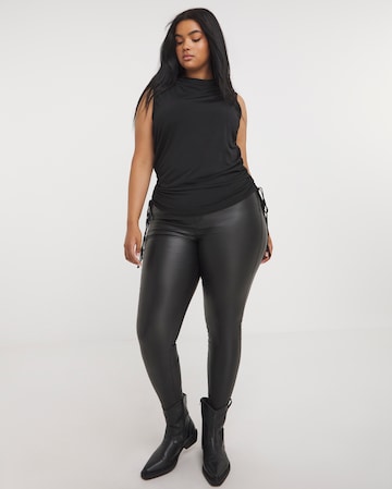 Black Ruched Side Tank Top