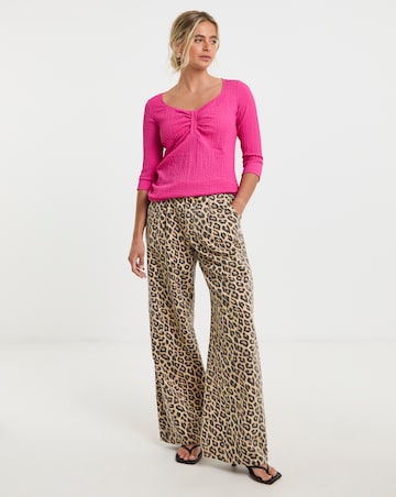 Hot Pink Textured Jersey Top