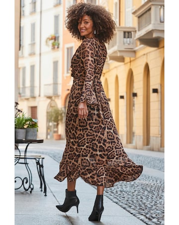 Sosandar Leopard Mesh Maxi Dress