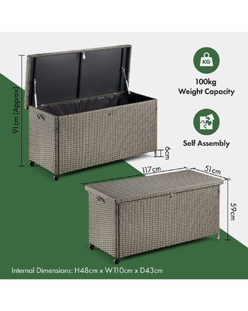 VonHaus Bali 290L Waterproof Outdoor Cushion Storage Box