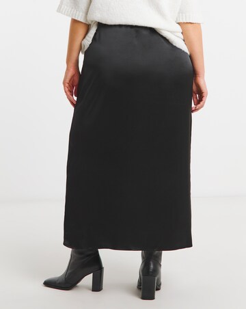 Black Satin Maxi Skirt