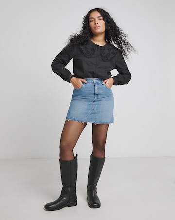 Light Mid Blue 5 Pocket Denim Mini Skirt