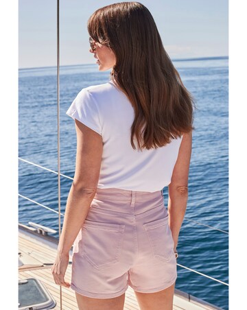 Sosandar Ivory Asymmetric Neck Detail Jersey Top