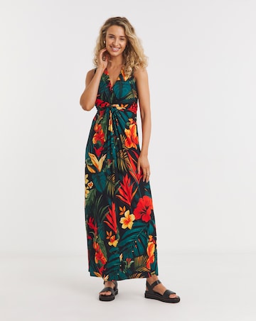 Joe Browns Beautiful Tropical Shirred Jersey Maxi Dress
