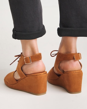 Ariana Shoe Boot Wedge Sandals - Wide Fit (E)