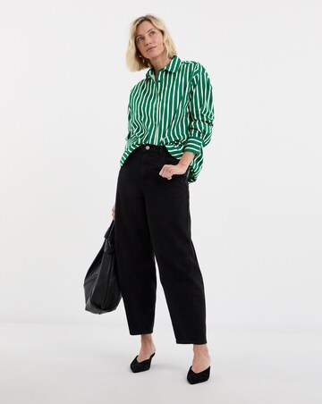 Cotton Poplin Oversized Stripe Shirt