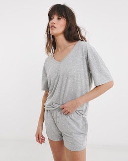 Pretty Lounge Moon &amp; Star Print Pyjama Shortie Set