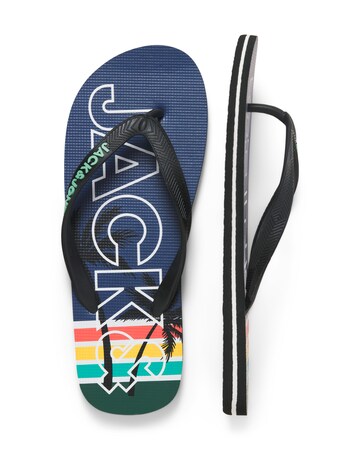 Jack & Jones Palm Print Flip Flop - Navy