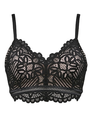Figleaves Harper Geometric Lace Bralette D-G -Black