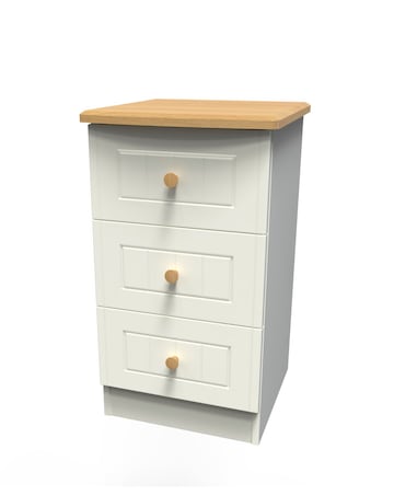 Frances Ready Assembled 3 Drawer Bedside