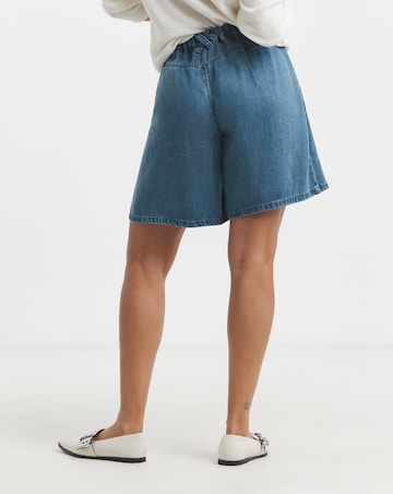 Simply Be Mid Blue Denim Lyocell Bermuda Shorts