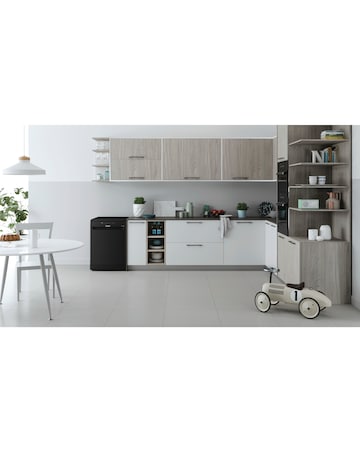 Indesit D2F HK26 B UK Full Size Dishwasher 14 Place Settings Black + Install