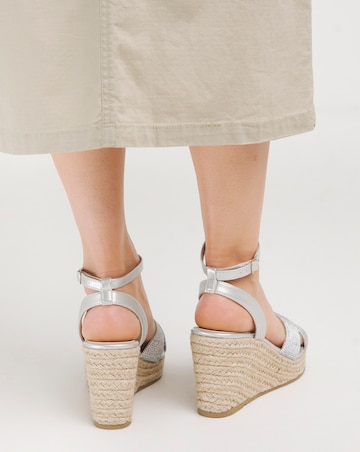 Malibu Crossover Wedge Espadrille Sandals Wide E Fit