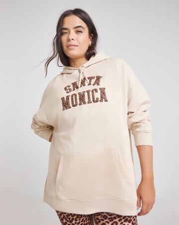 Simply Be Ecru Santa Monica Graphic Hoodie