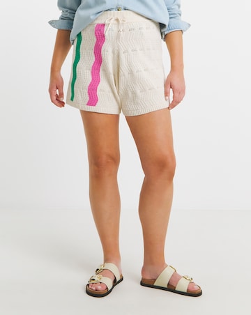 Native Youth Multi Stripe Intarsia Knitted Short