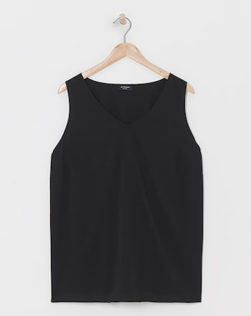 Black V Neck Woven Vest