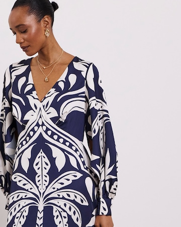 Joanna Hope Printed Long Sleeve Tea Dress